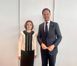Cooperation with the Netherlands, discussed by President Maia Sandu and Prime Minister Mark Rutte